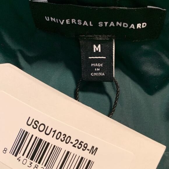 Universal Standard Teal Hooded Puffer Jacket Quilted Medium NWT Comfort Panel - Picture 9 of 11